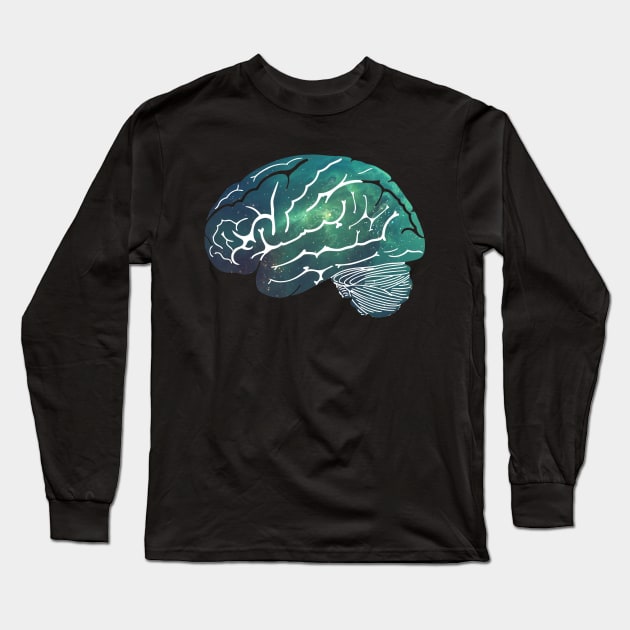 Brain galaxy Long Sleeve T-Shirt by medicalcortexx